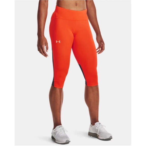 NWT Women's Under Armour Fly Fast Capri Orange Medium - Picture 2 of 11
